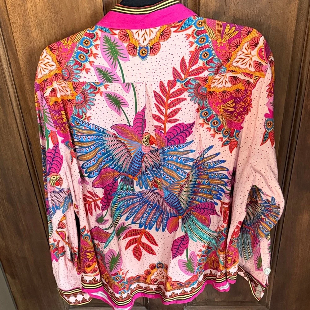 FARM Rio Vibrant Pink and Orange Shirt - Picture 4 of 5